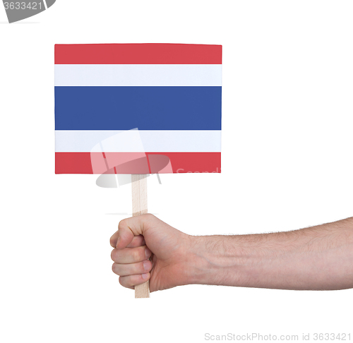 Image of Hand holding small card - Flag of Thailand