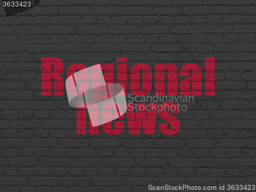 Image of News concept: Regional News on wall background