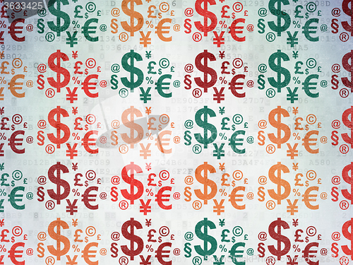 Image of News concept: Finance Symbol icons on Digital Paper background