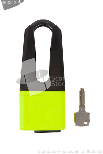 Image of Heavy disc lock for motorcycle, isolated on white background