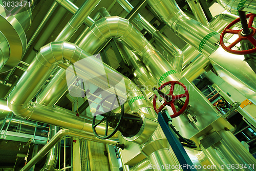 Image of Industrial zone, Steel pipelines, valves and pumps