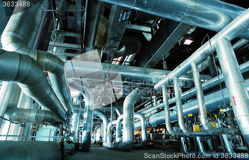 Image of Industrial zone, Steel pipelines and valves