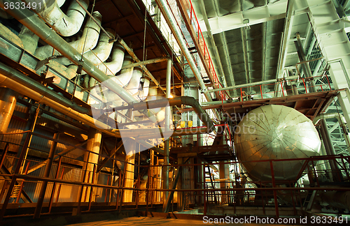 Image of Industrial zone, Steel pipelines, valves and pumps