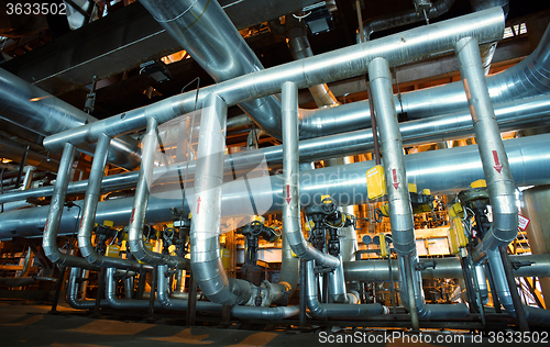 Image of Industrial zone, Steel pipelines, valves and pumps