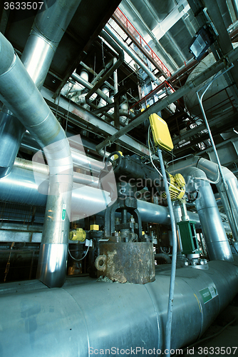 Image of Industrial zone, Steel pipelines and valves