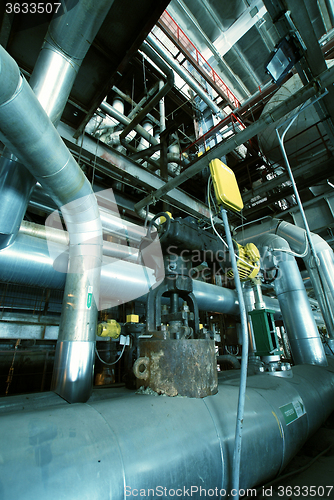 Image of Industrial zone, Steel pipelines and valves