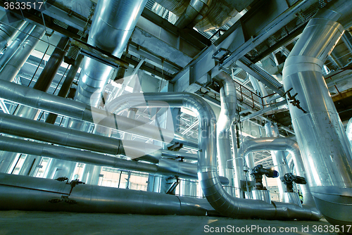 Image of Industrial zone, Steel pipelines and valves