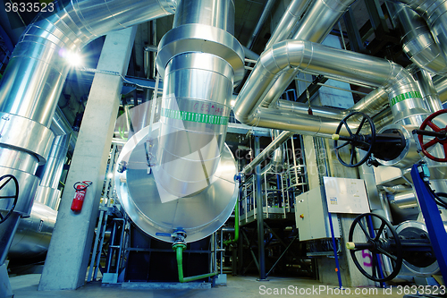 Image of Industrial zone, Steel pipelines, valves and pumps