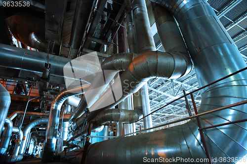 Image of Industrial zone, Steel pipelines, valves and pumps