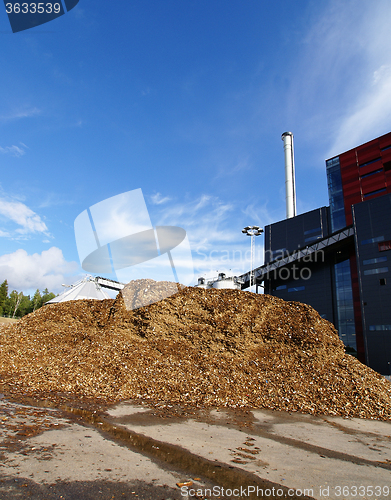 Image of bio power plant against blue sky