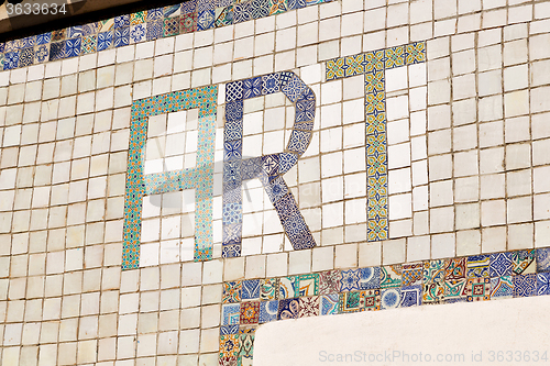 Image of line in morocco africa old tile and   floor ceramic abstract