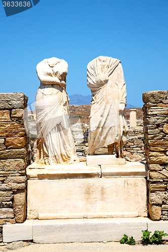 Image of archeology  in delos greece  