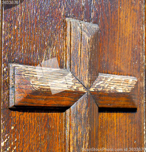 Image of castellanza blur    abstract     knocker in a    closed wood    