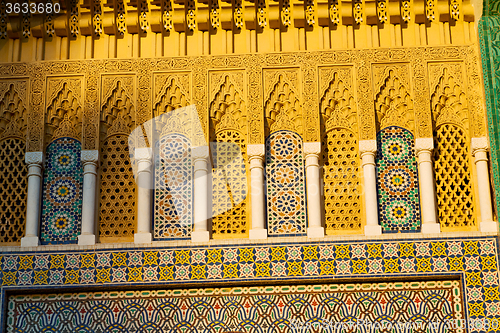 Image of line in morocco africa old tile  floor ceramic abstract