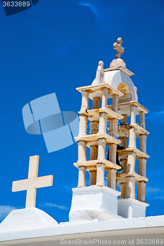 Image of in cyclades    greece   cloudy sky and bell