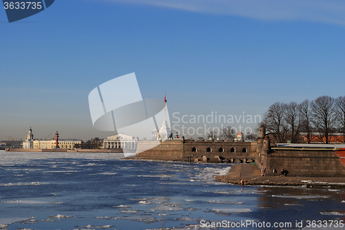 Image of The ice at the Peter and Paul fortress.