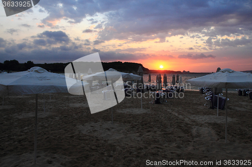 Image of sunset on the Bulgarian Beach 