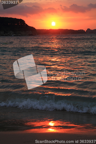 Image of sunset on the Bulgarian Beach 