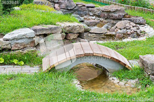 Image of Alpine garden with green grass