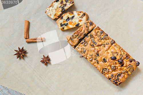 Image of Christmas cake on the table