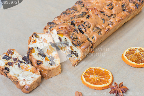 Image of Christmas cake on the table