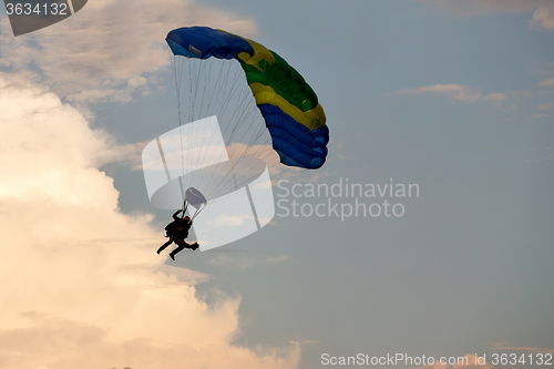 Image of unidentified skydivers, parachutist