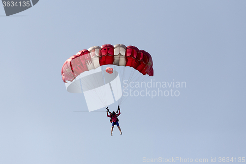 Image of unidentified skydivers, parachutist