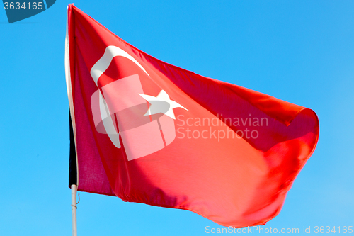 Image of tunisia  waving flag in the blue 