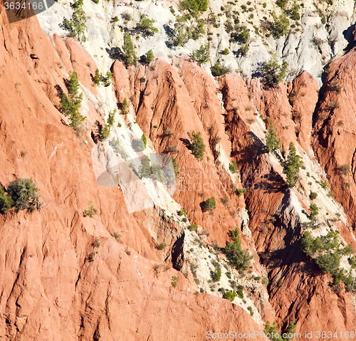 Image of the    dades valley in atlas moroco africa ground tree  and nobo