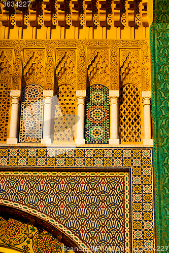 Image of old door in morocco  ancien and wall  brown