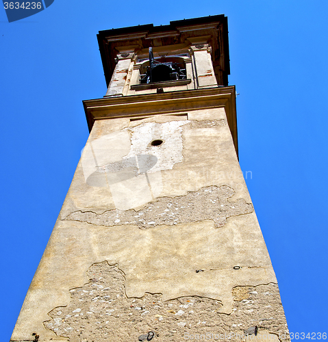 Image of castronno old abstract in   church tower bell sunny day