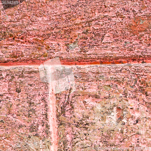 Image of red tile in morocco africa texture abstract wall brick
