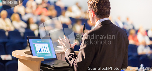 Image of Speaker at Business Conference and Presentation.