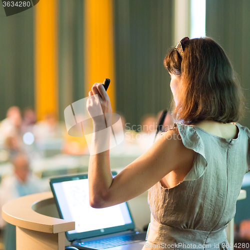 Image of Speaker at Business Conference and Presentation.