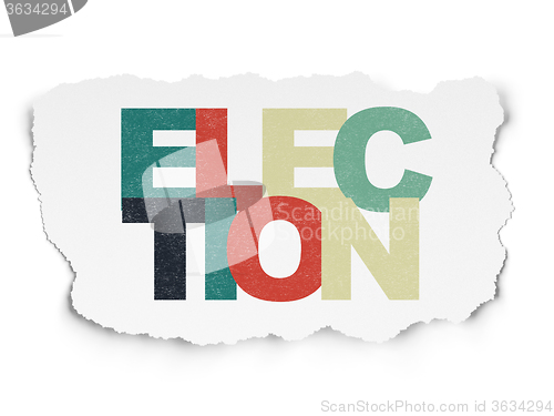 Image of Politics concept: Election on Torn Paper background