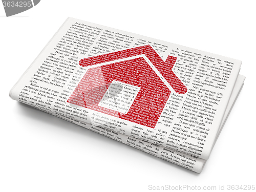 Image of Finance concept: Home on Newspaper background