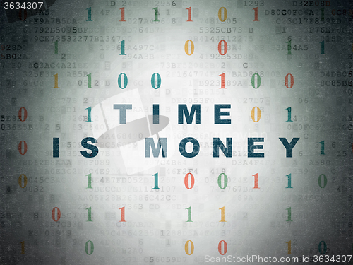 Image of Business concept: Time Is money on Digital Paper background