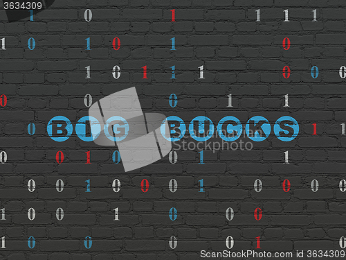 Image of Finance concept: Big bucks on wall background