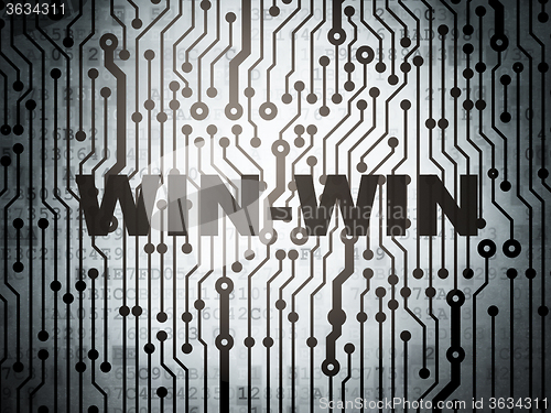 Image of Finance concept: circuit board with Win-Win