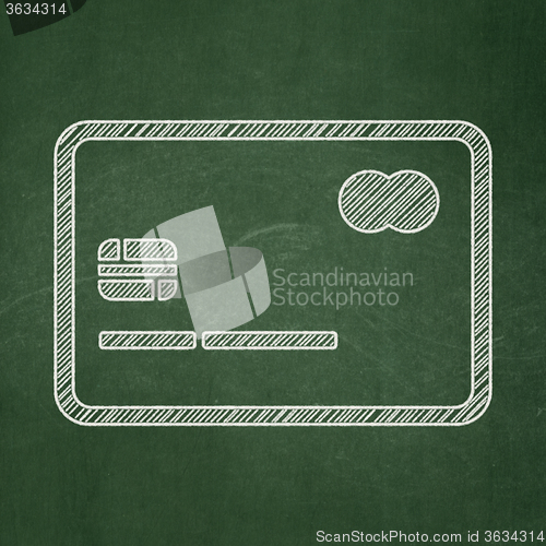 Image of Money concept: Credit Card on chalkboard background