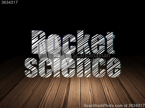 Image of Science concept: Rocket Science in grunge dark room