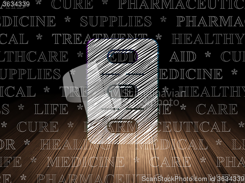 Image of Medicine concept: Pills Blister in grunge dark room