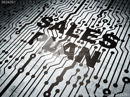 Image of Marketing concept: circuit board with Sales Plan