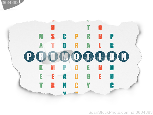 Image of Advertising concept: Promotion in Crossword Puzzle