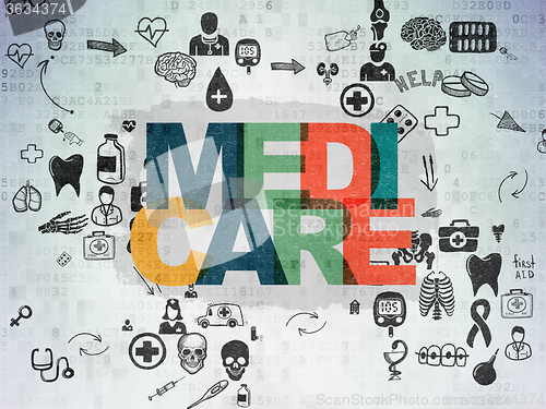 Image of Health concept: Medicare on Digital Paper background