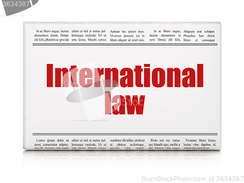 Image of Political concept: newspaper headline International Law