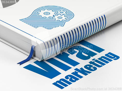 Image of Marketing concept: book Head With Gears, Viral Marketing on white background