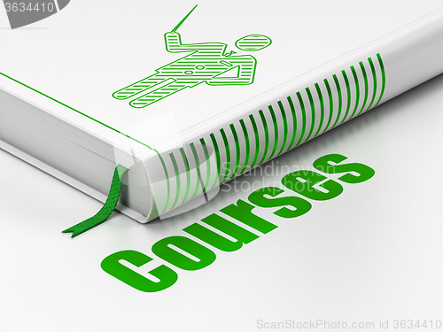 Image of Learning concept: book Teacher, Courses on white background