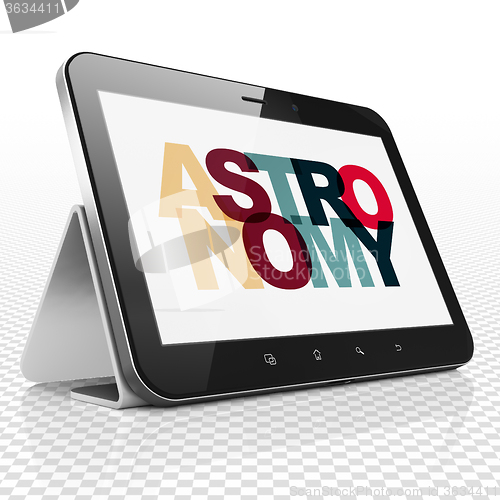 Image of Science concept: Tablet Computer with Astronomy on  display