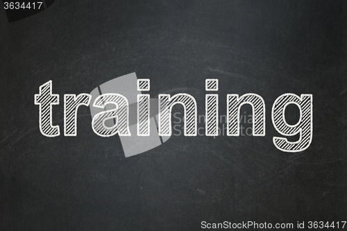 Image of Education concept: Training on chalkboard background